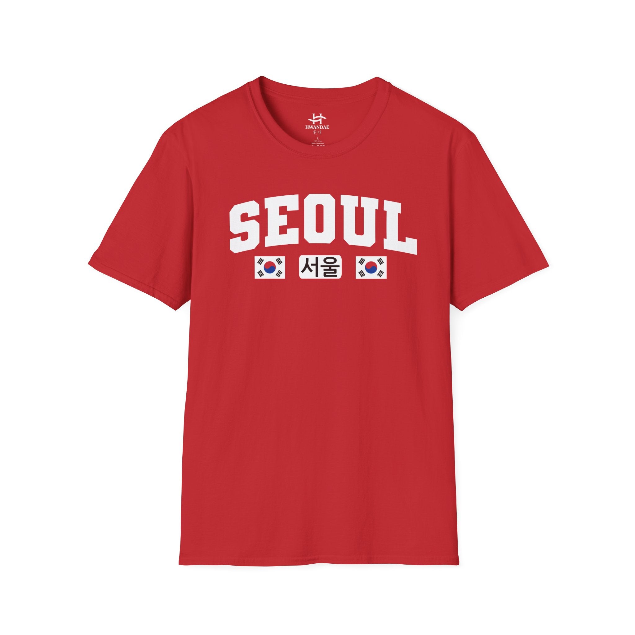 Seoul Varsity T-Shirt with Korean and Flags