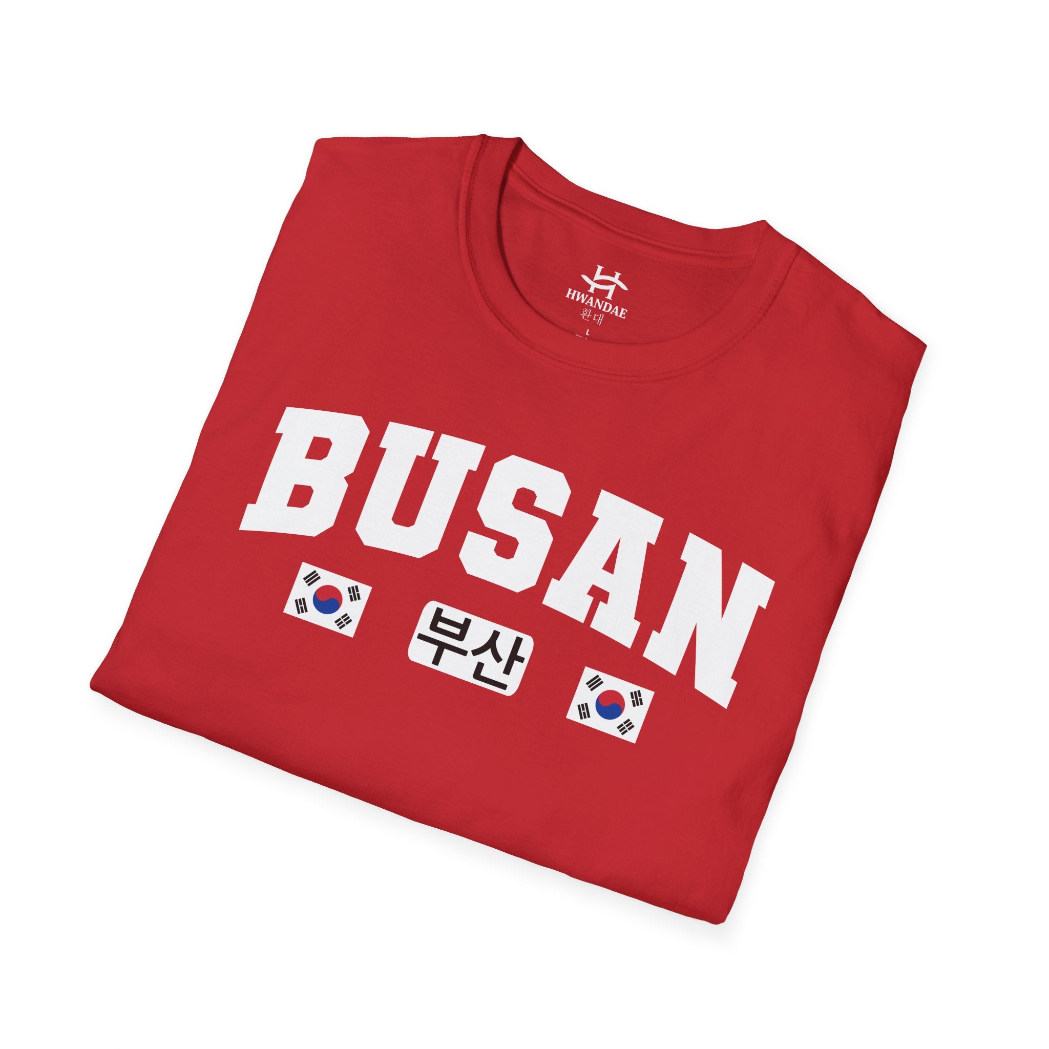 Busan Varsity T-Shirt with Korean and Flags