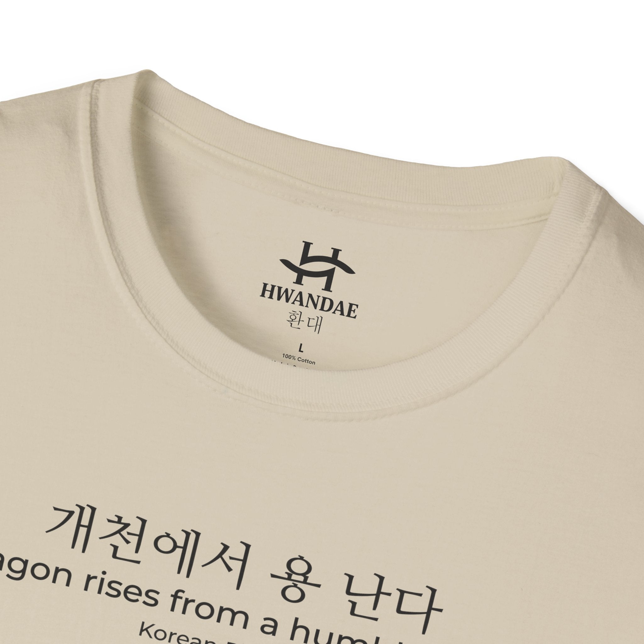 한국 속담 '용은 겸손한 시냇물에서 솟아오른다' 티셔츠