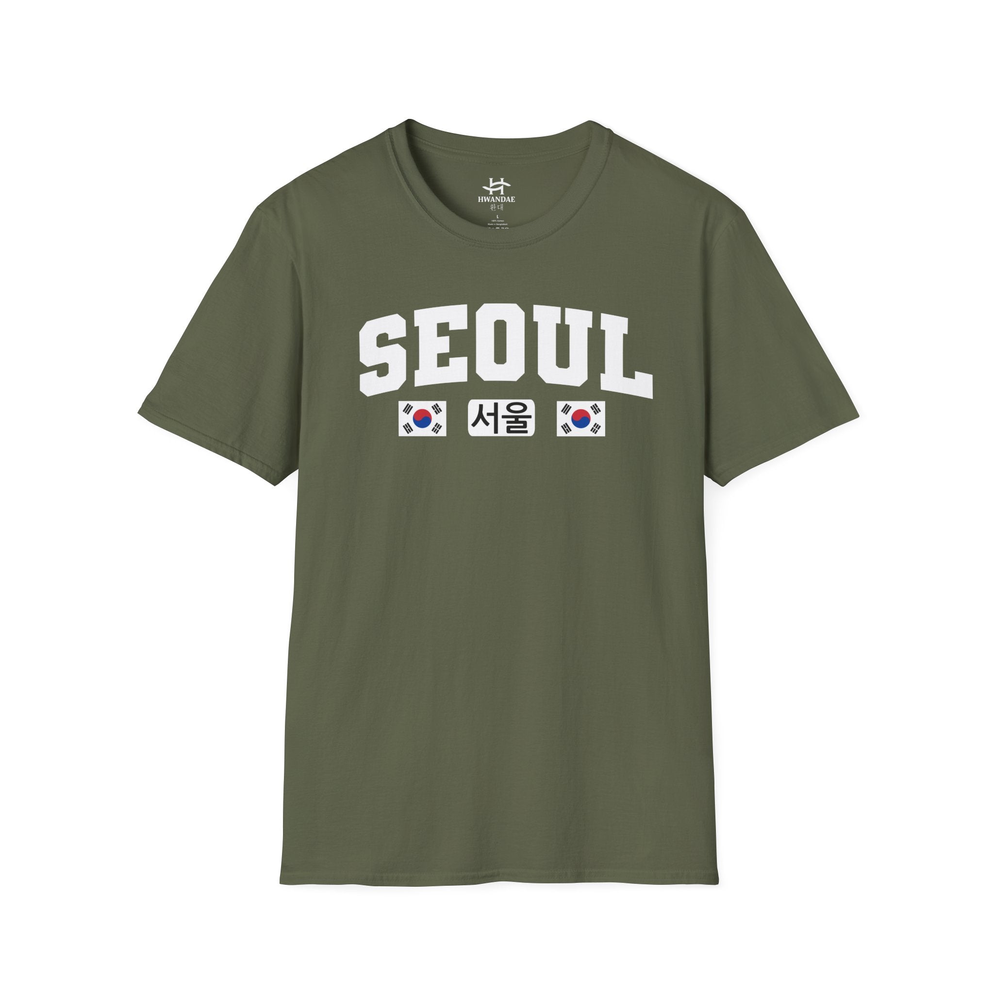 Seoul Varsity T-Shirt with Korean and Flags