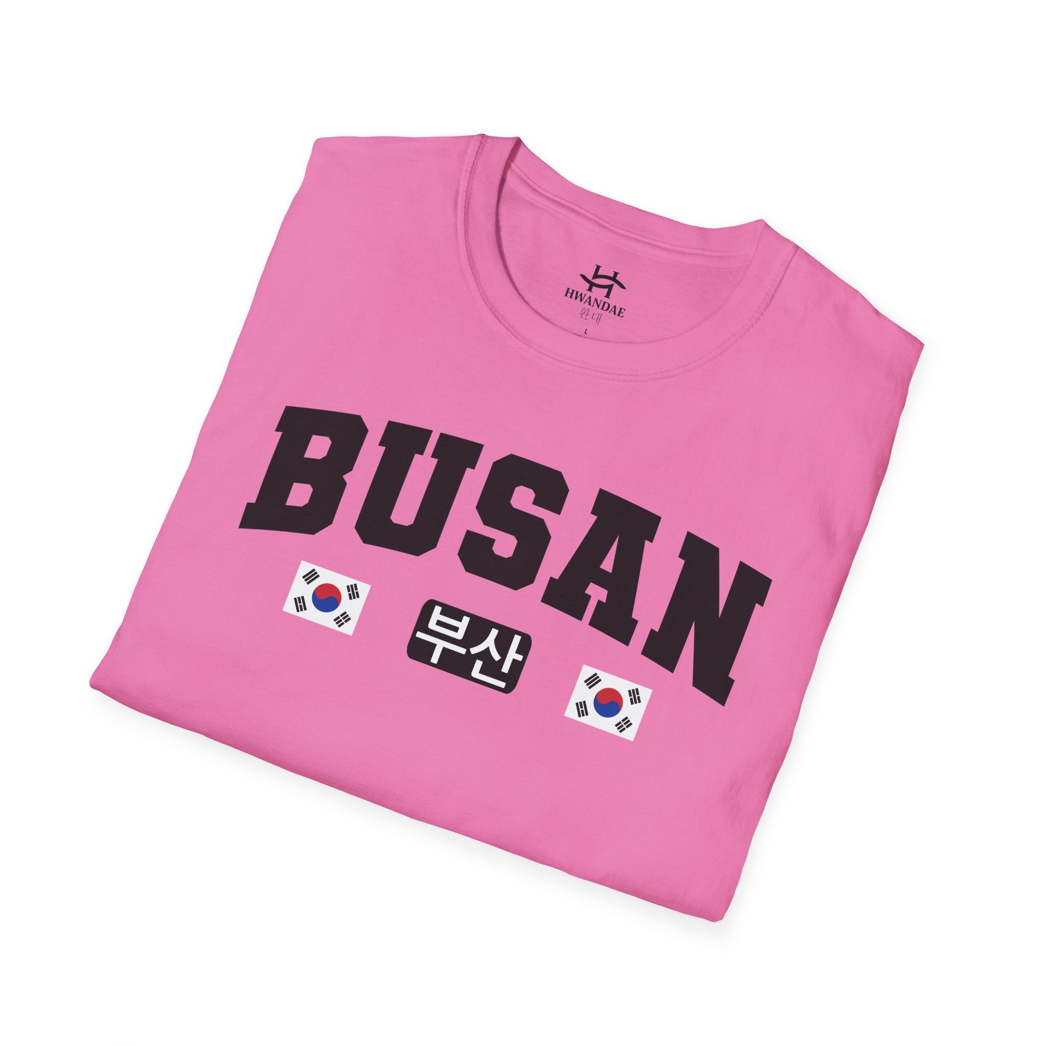 Busan Varsity T-Shirt with Korean and Flags