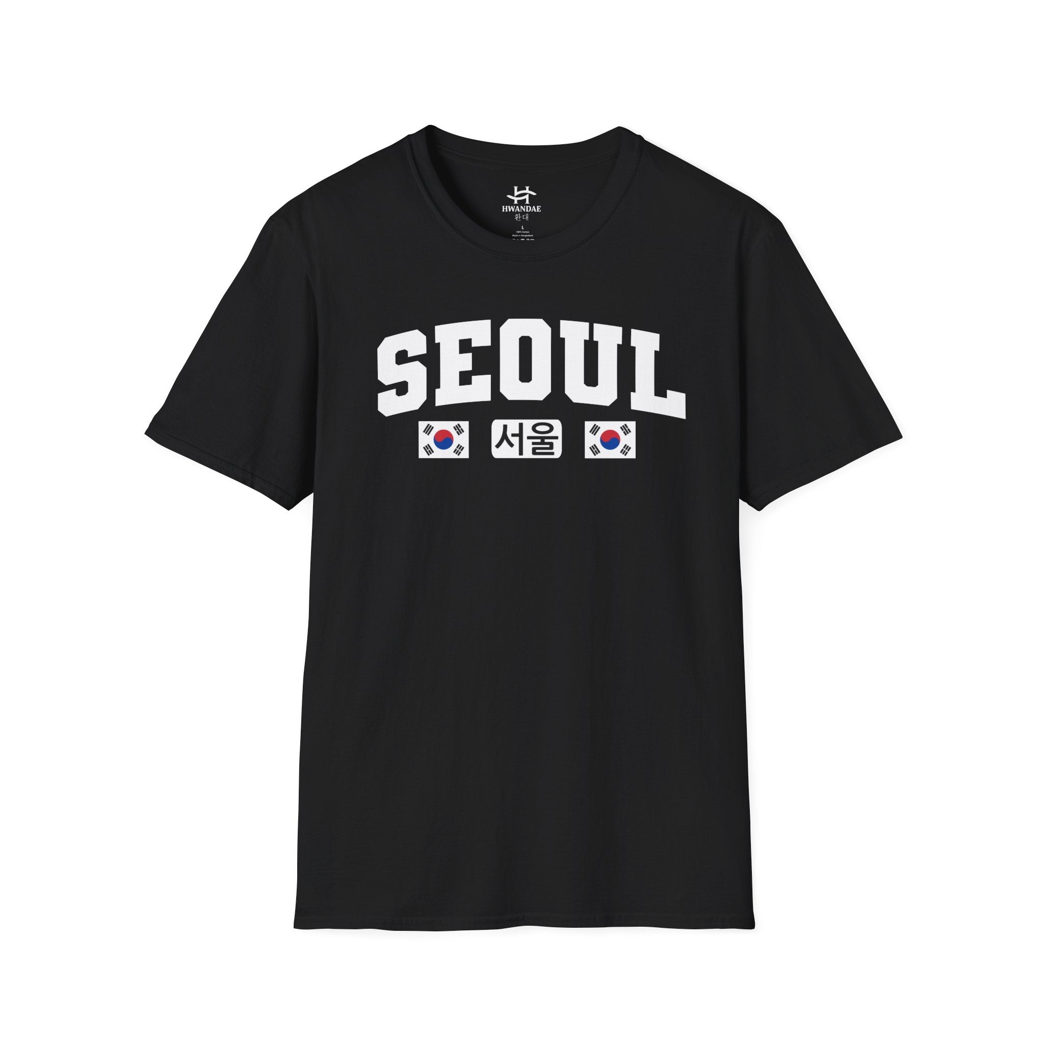 Seoul Varsity T-Shirt with Korean and Flags