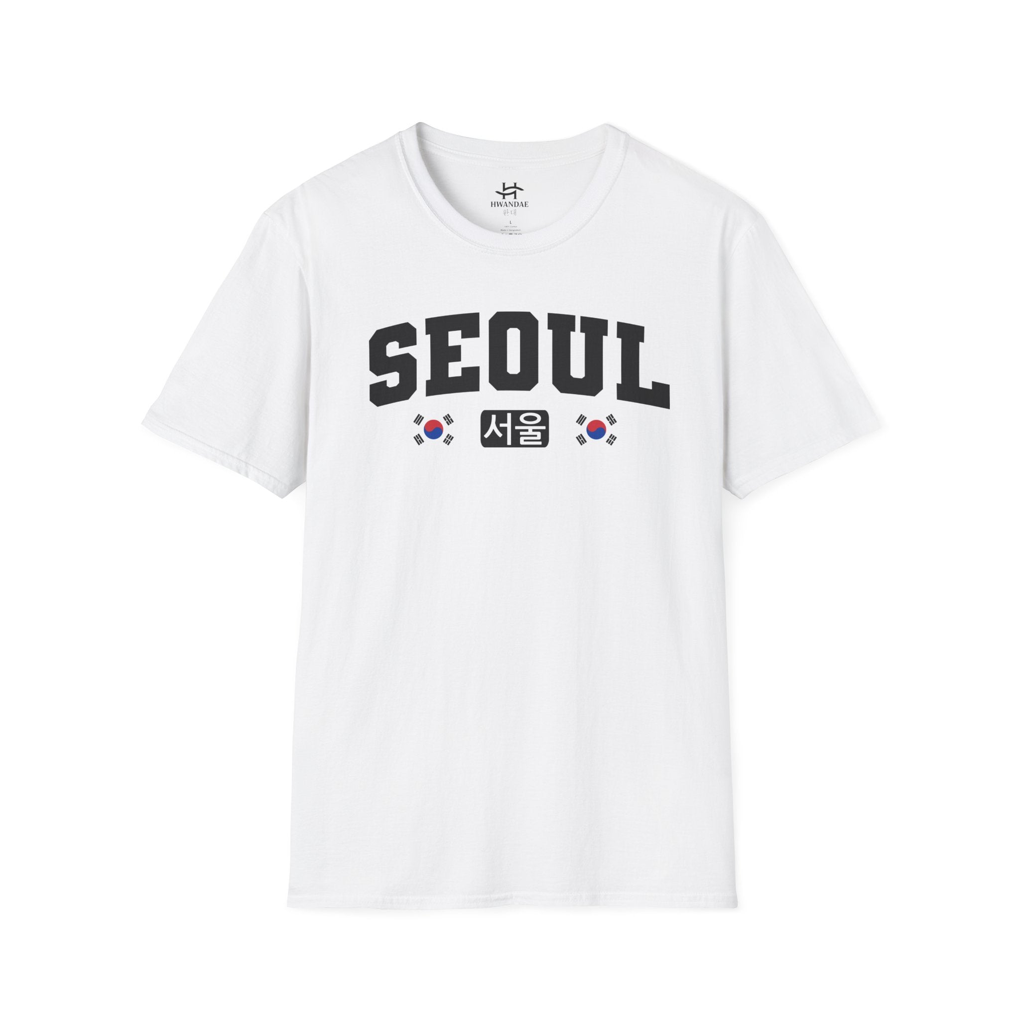 Seoul Varsity T-Shirt with Korean and Flags