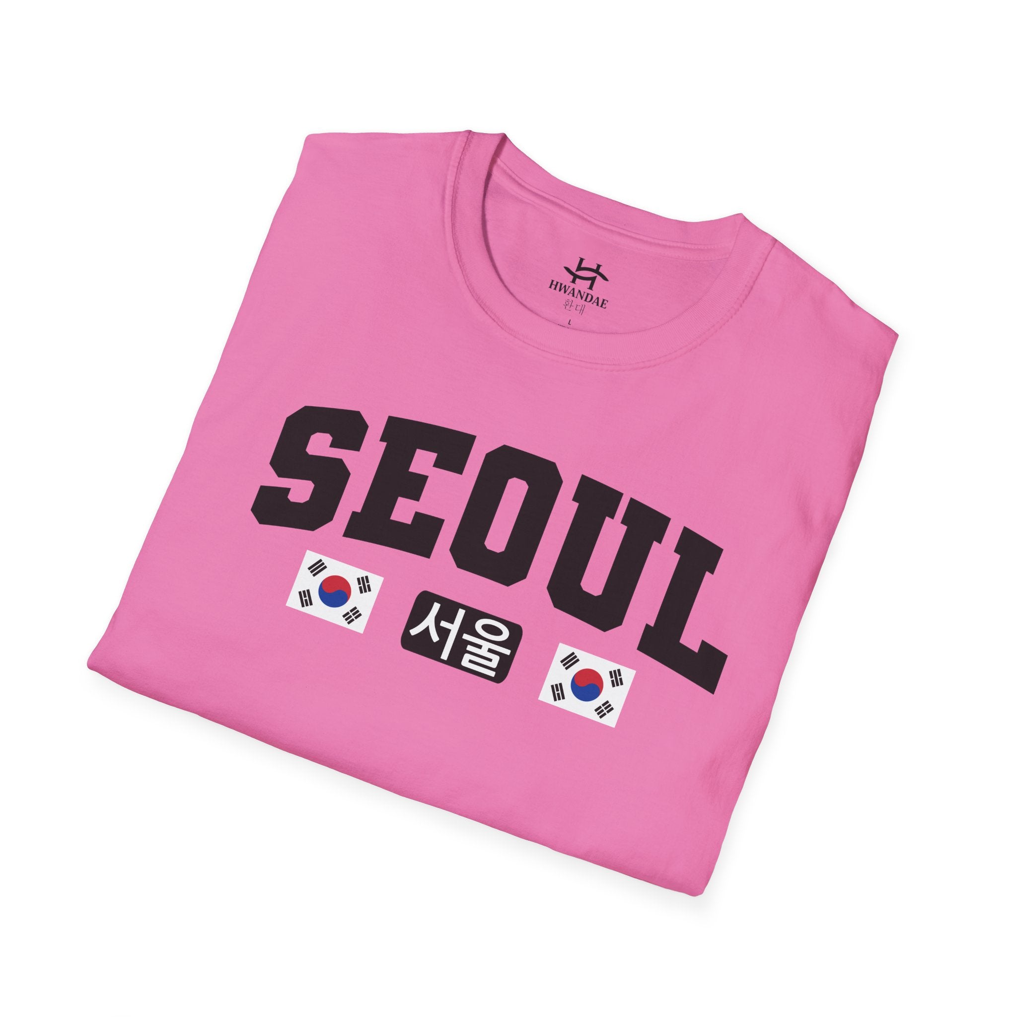 Seoul Varsity T-Shirt with Korean and Flags