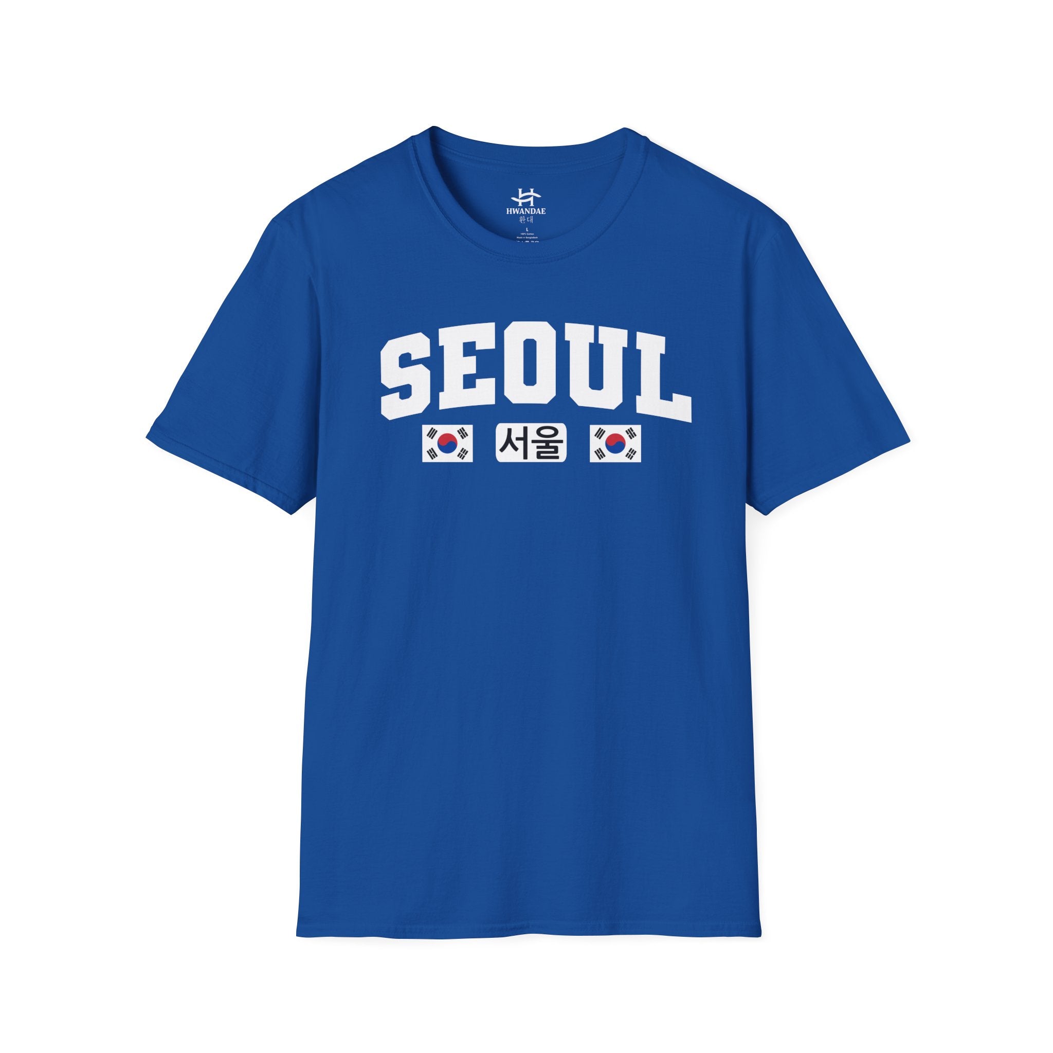 Seoul Varsity T-Shirt with Korean and Flags