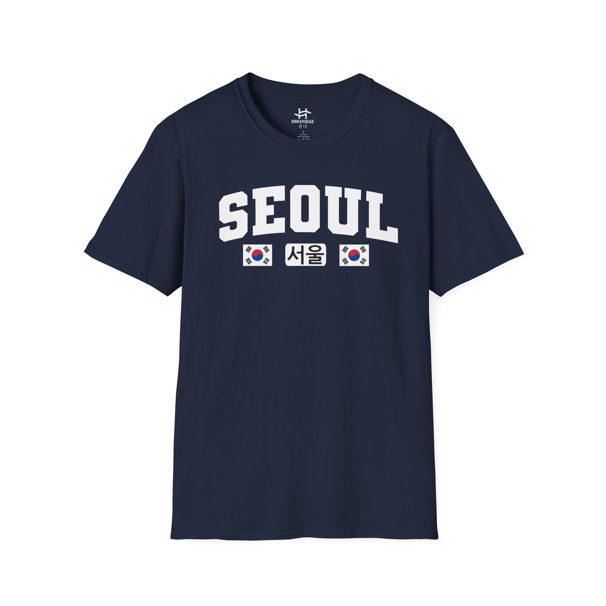 Seoul Varsity T-Shirt with Korean and Flags