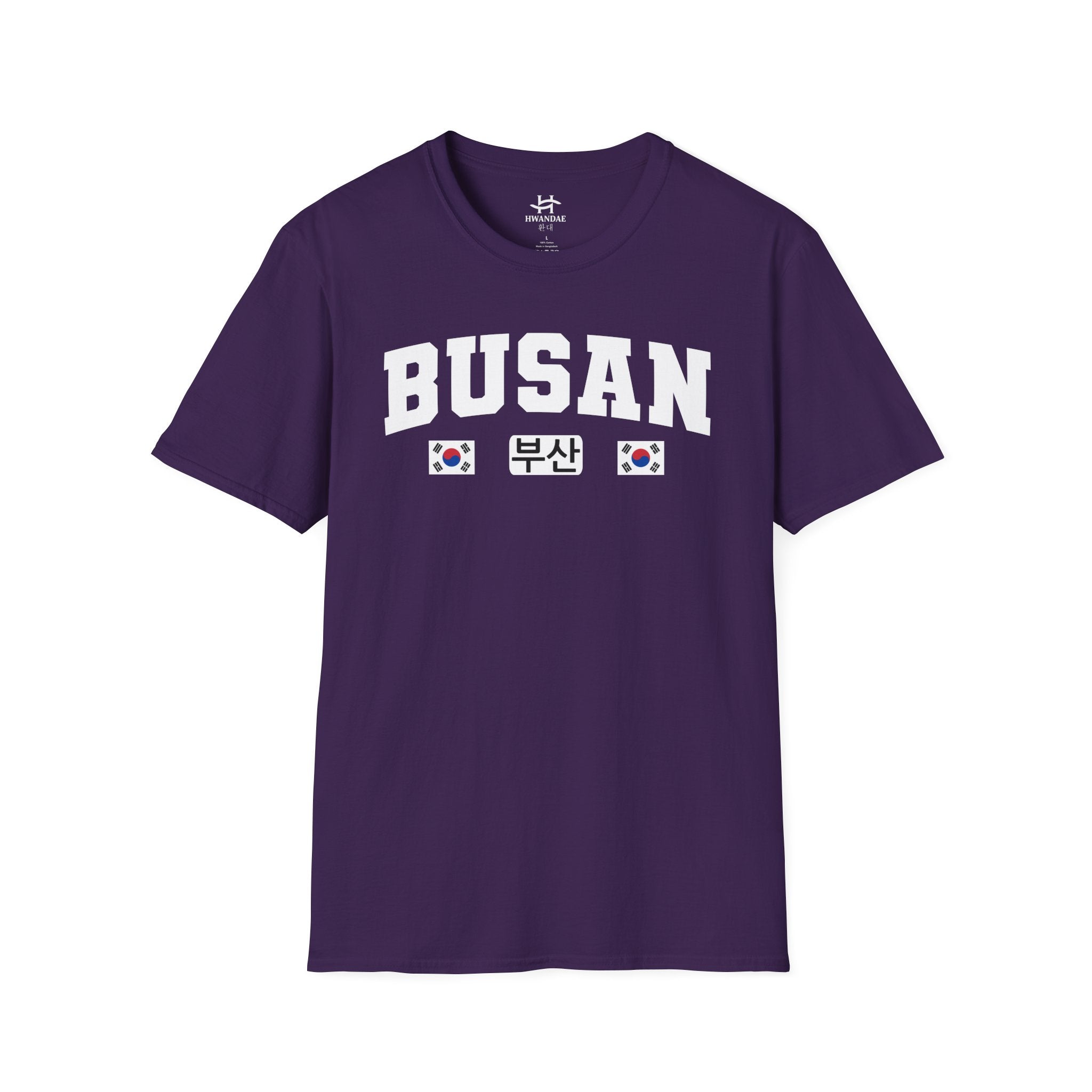 Busan Varsity T-Shirt with Korean and Flags
