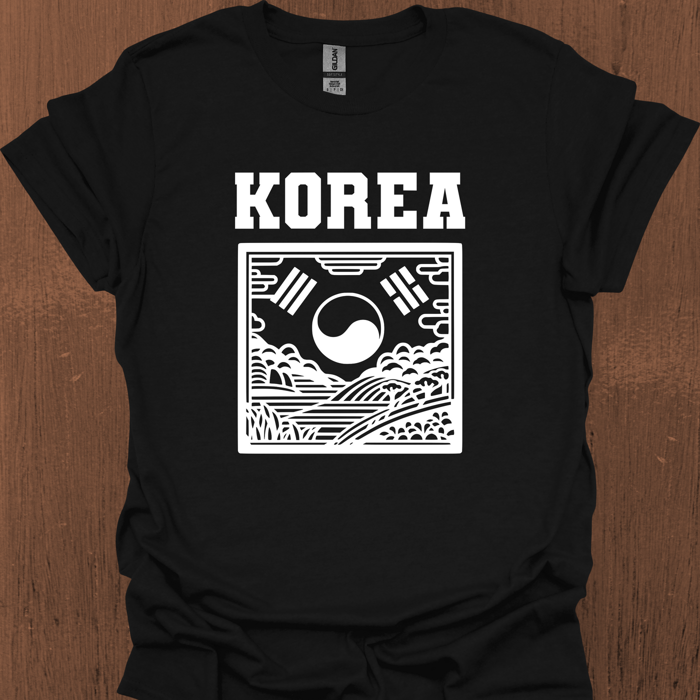 전통 한국 상징주의 티셔츠