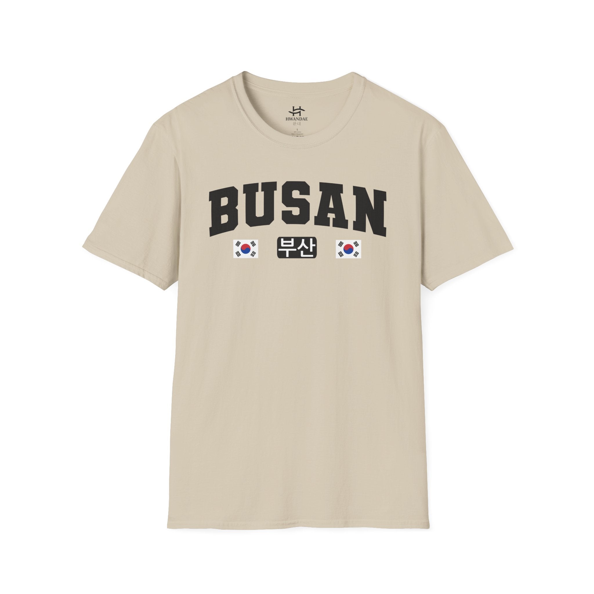 Busan Varsity T-Shirt with Korean and Flags