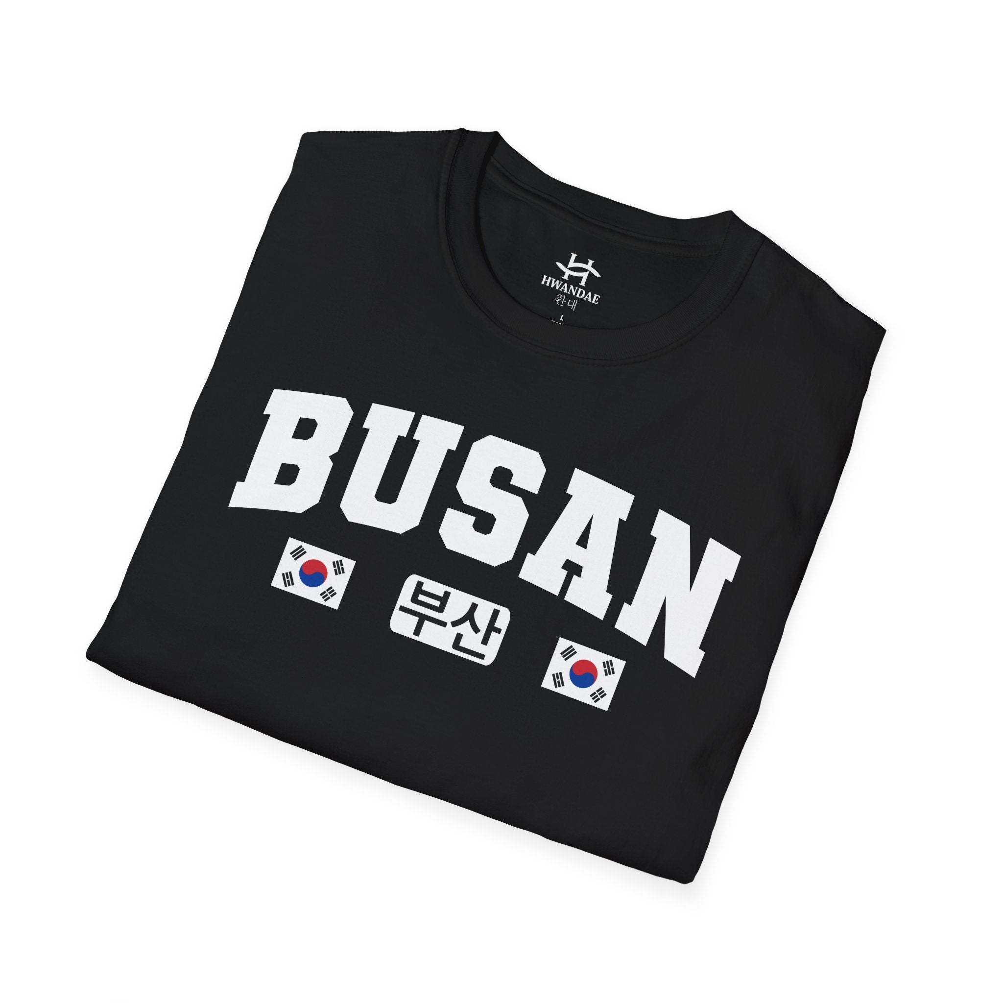 Busan Varsity T-Shirt with Korean and Flags