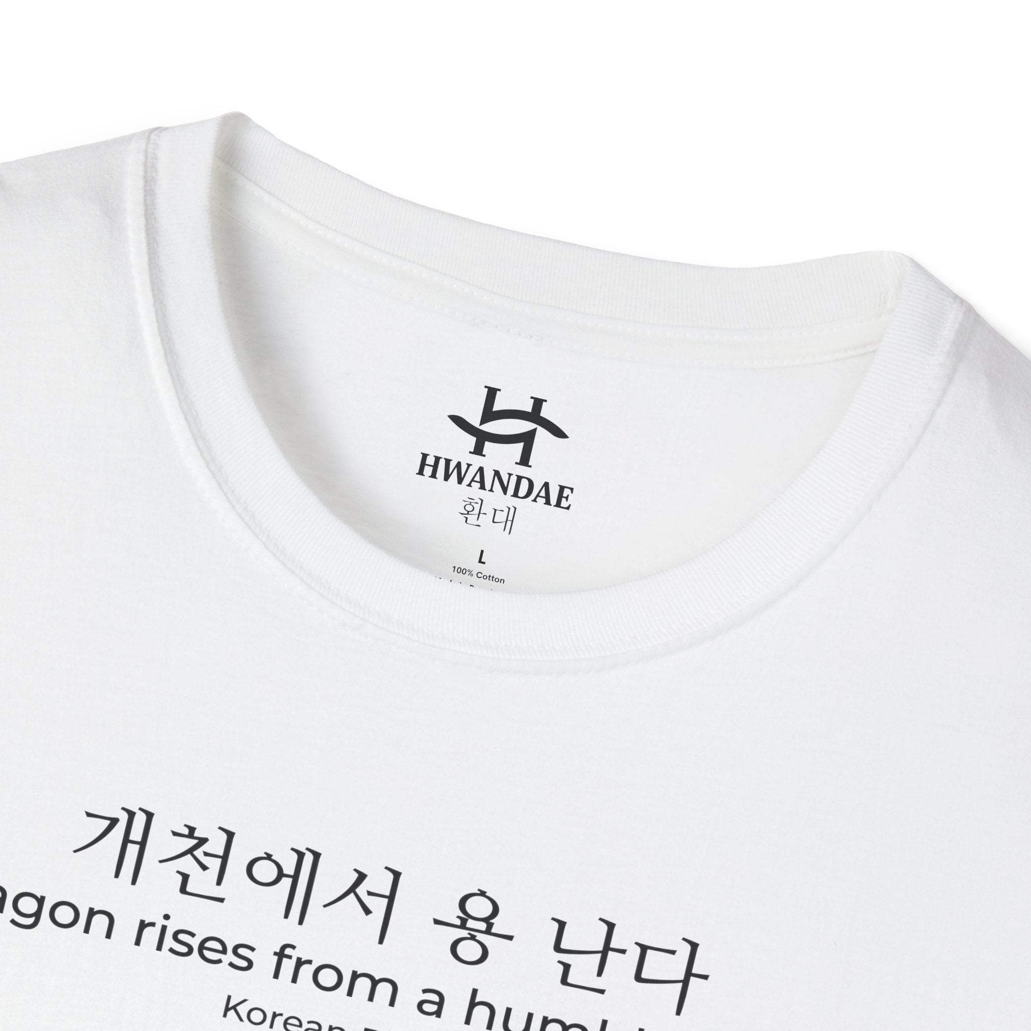 한국 속담 '용은 겸손한 시냇물에서 솟아오른다' 티셔츠