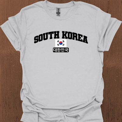 한국어와 국기가 있는 South Korea Varsity 티셔츠