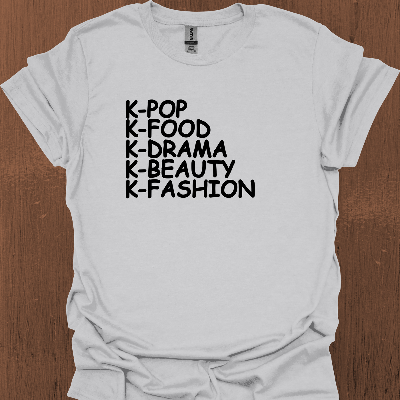 한국 K-POP K-FOOD K-DRAMA K-BEAUTY K-FASHION 티셔츠