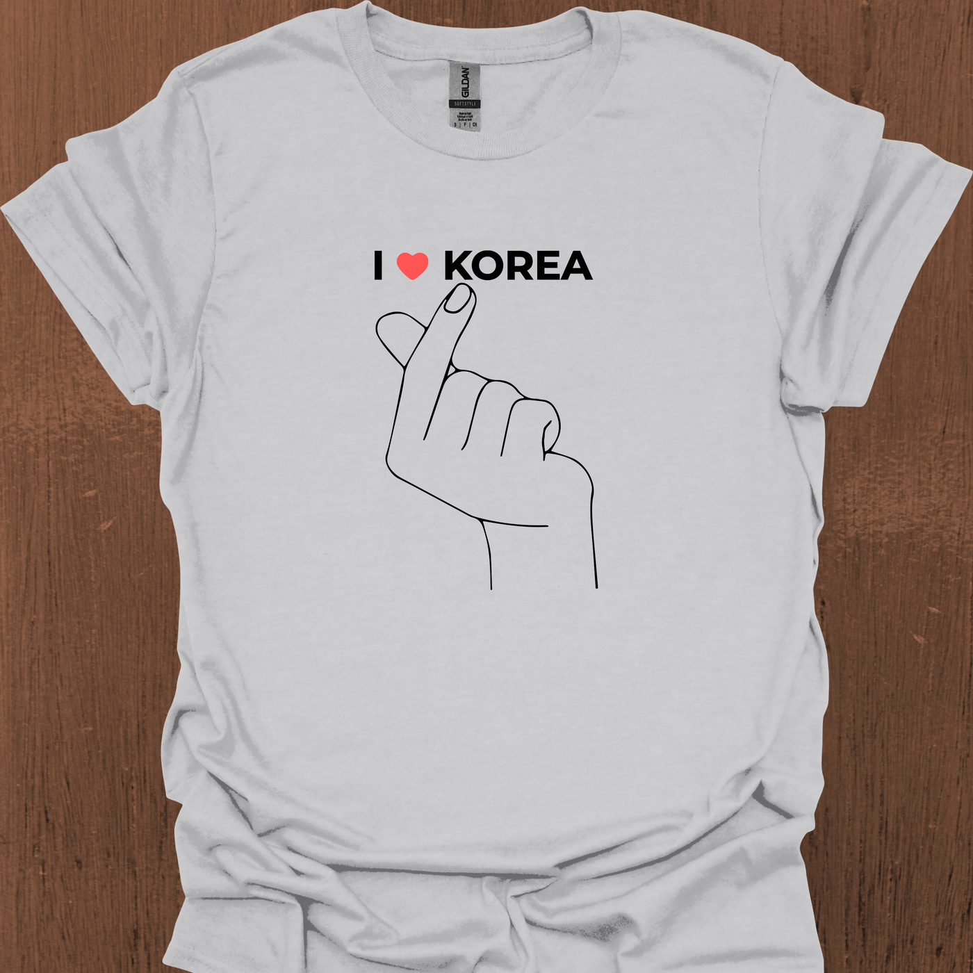 한국 러브 하트와 I HEART KOREA 티셔츠