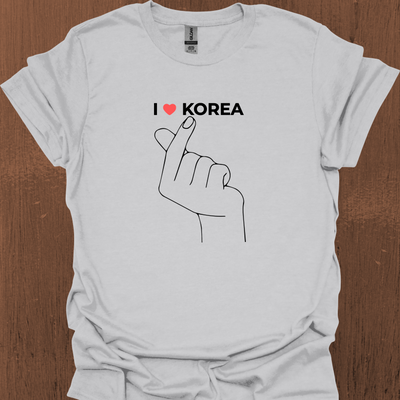 한국 러브 하트와 I HEART KOREA 티셔츠