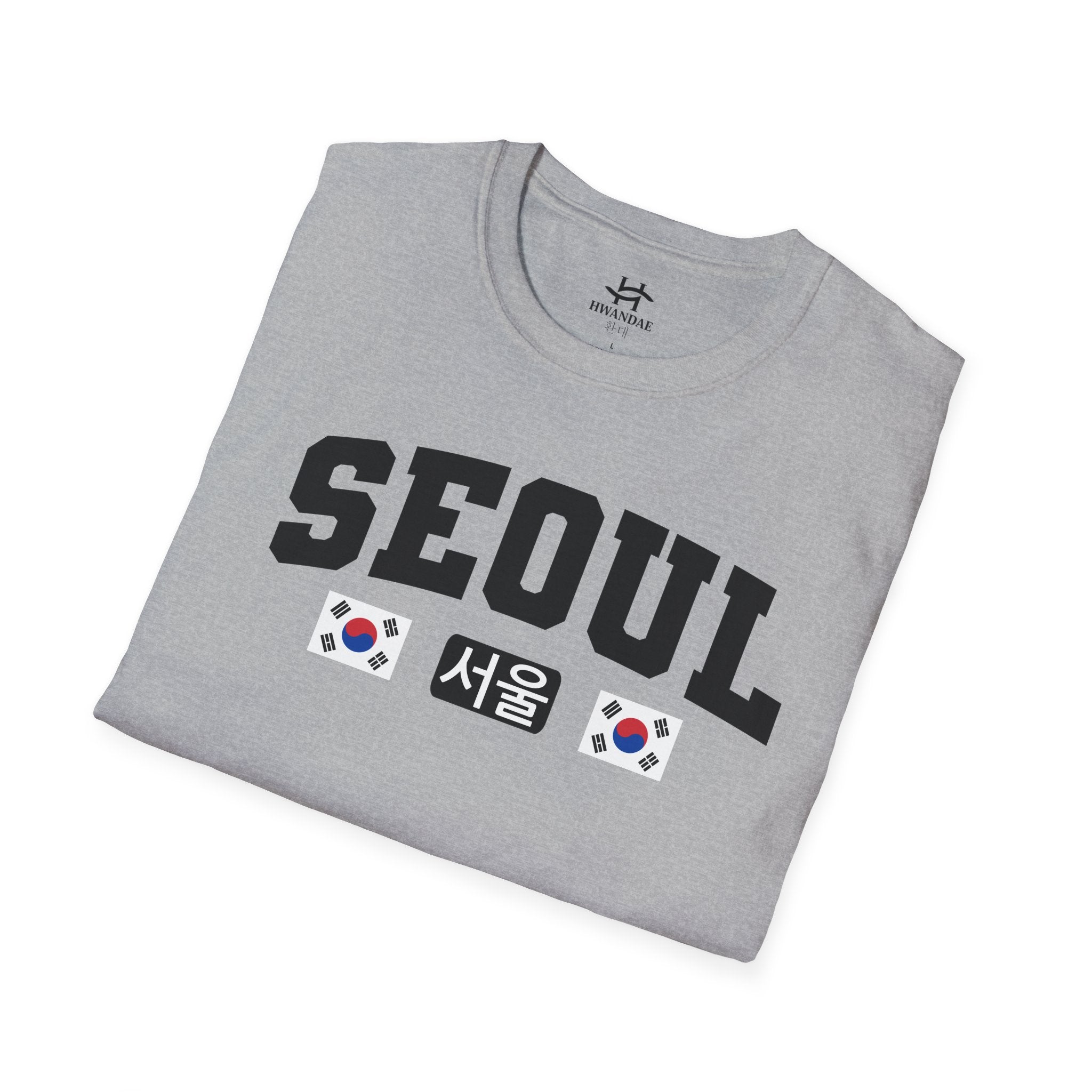 Seoul Varsity T-Shirt with Korean and Flags