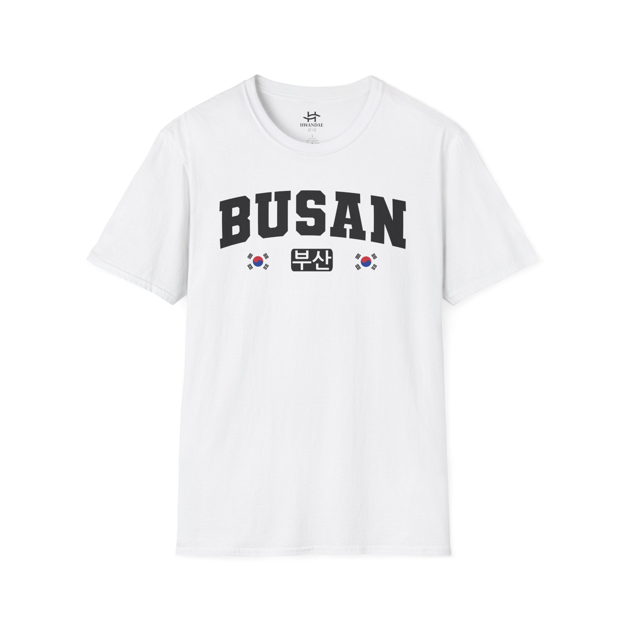 Busan Varsity T-Shirt with Korean and Flags
