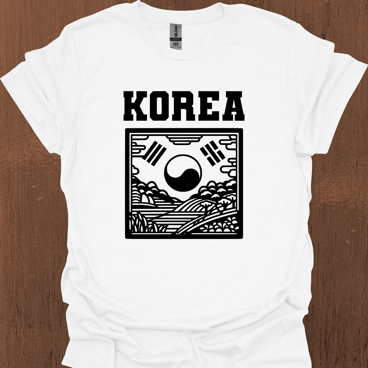 전통 한국 상징주의 티셔츠