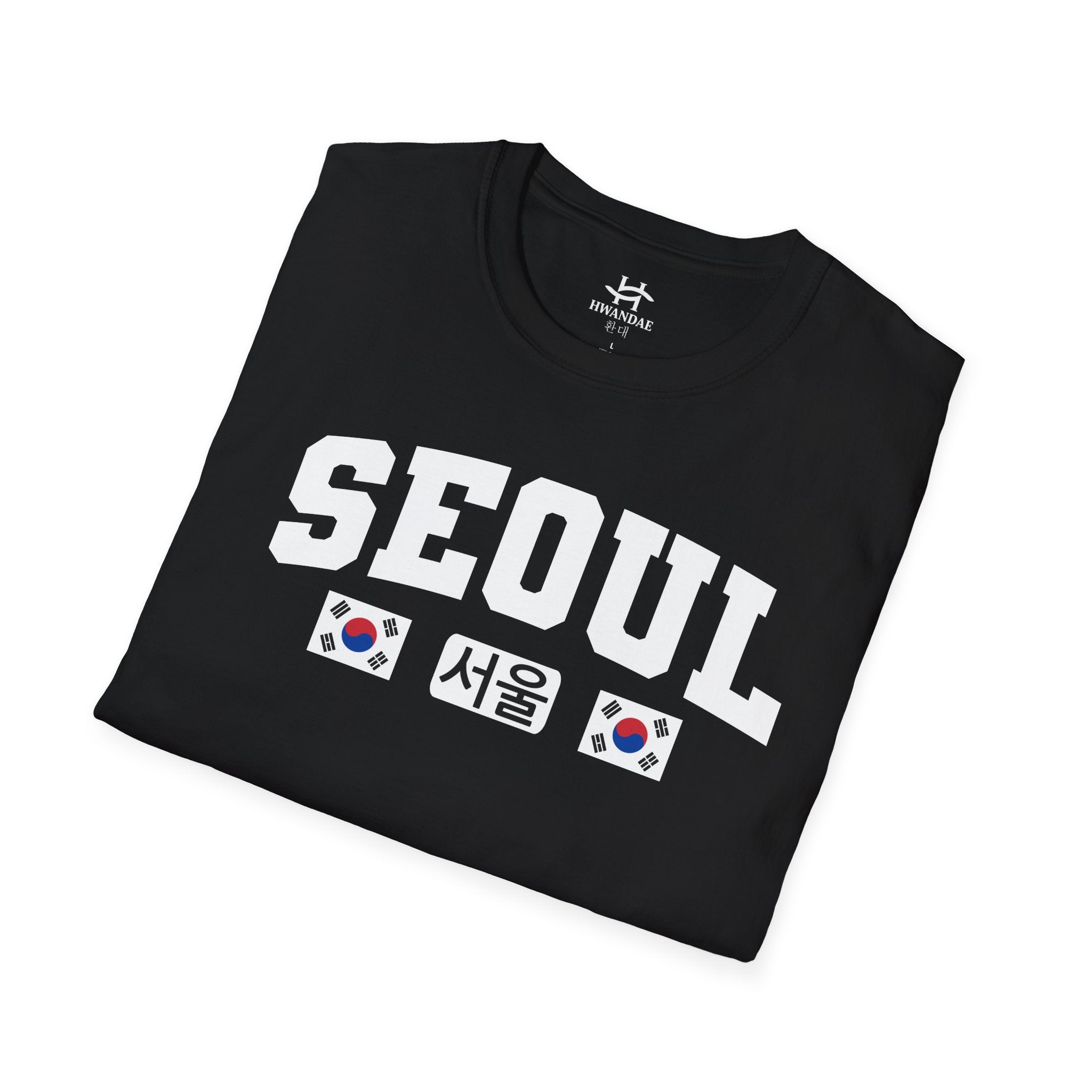 Seoul Varsity T-Shirt with Korean and Flags