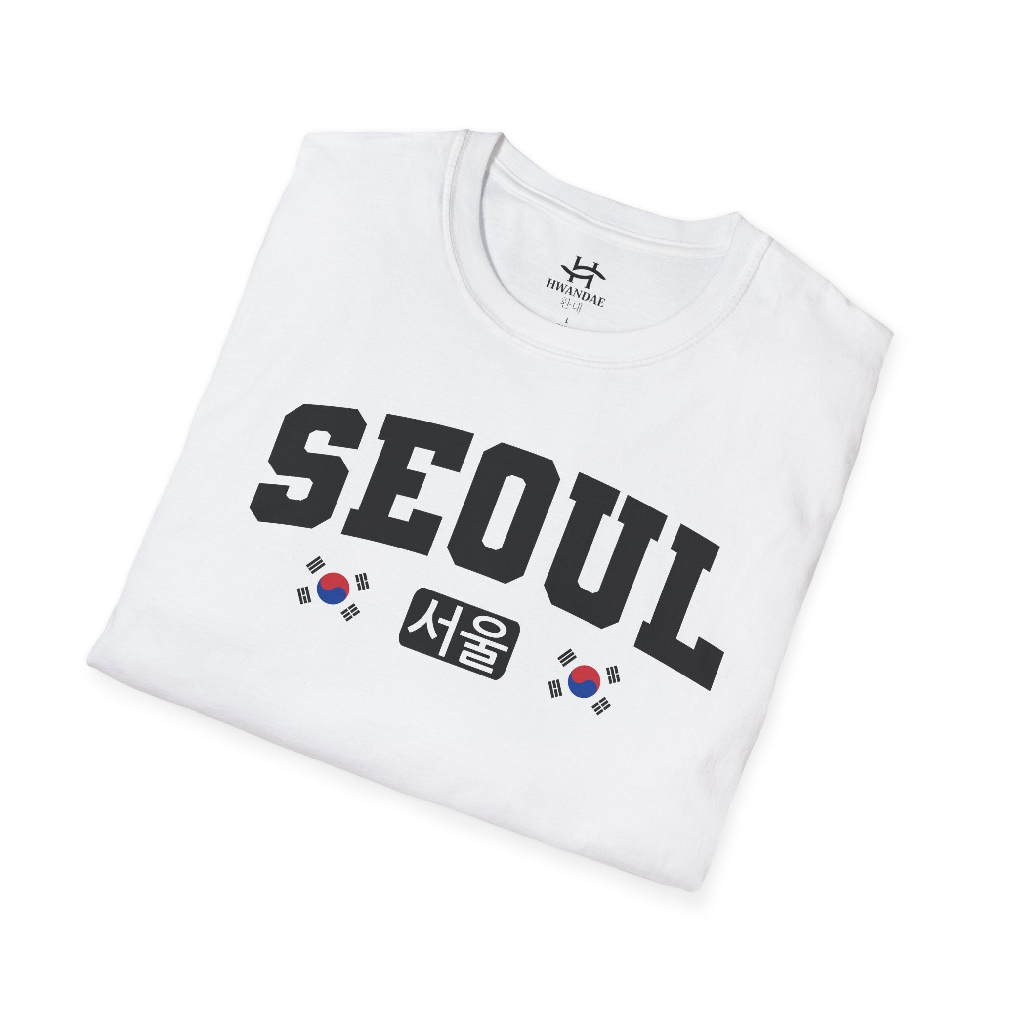 Seoul Varsity T-Shirt with Korean and Flags