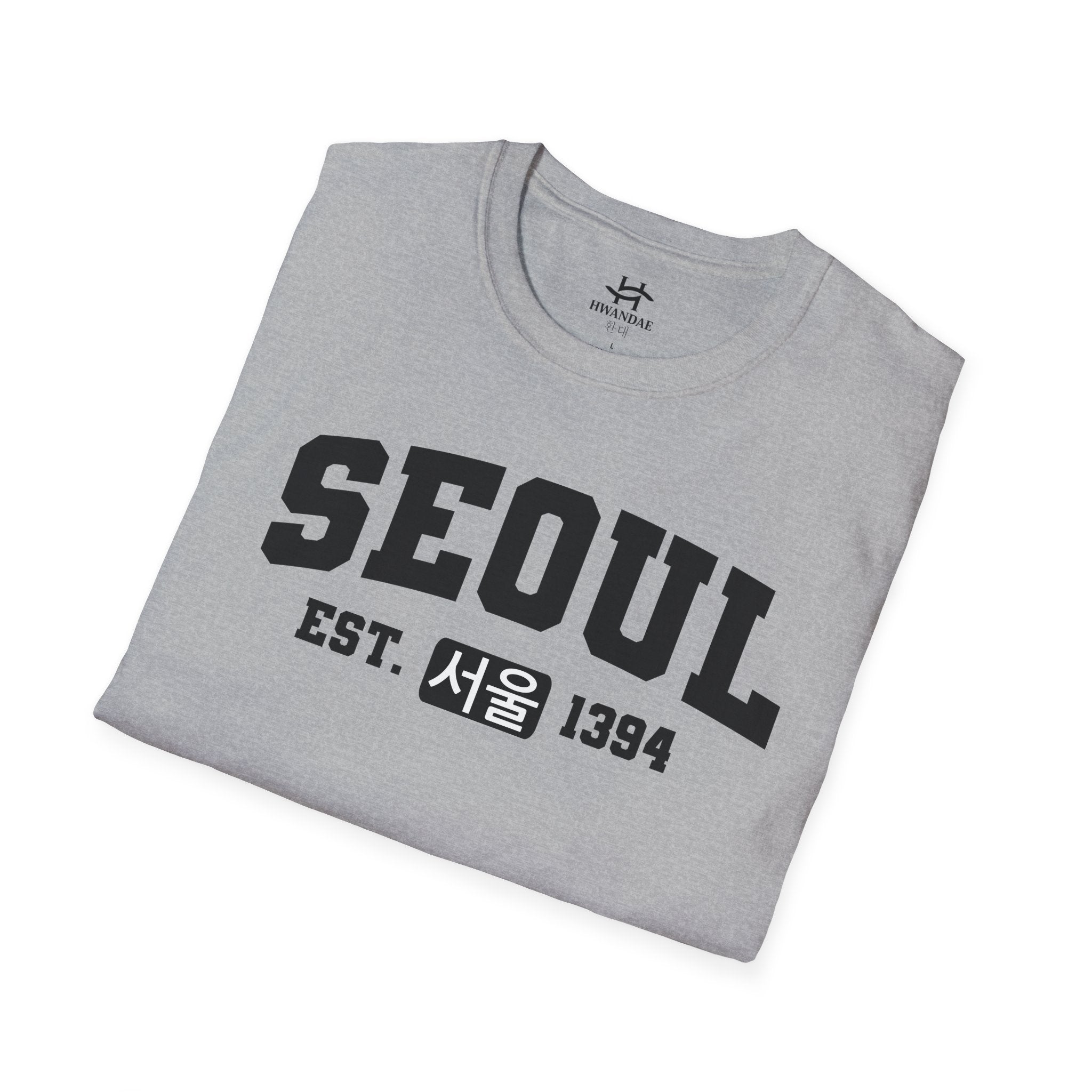 한국어 + 설립일이 적힌 서울 한국 대학 티셔츠