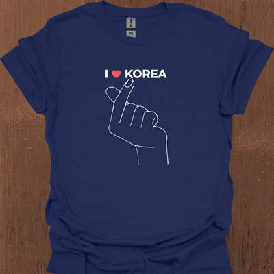 한국 러브 하트와 I HEART KOREA 티셔츠