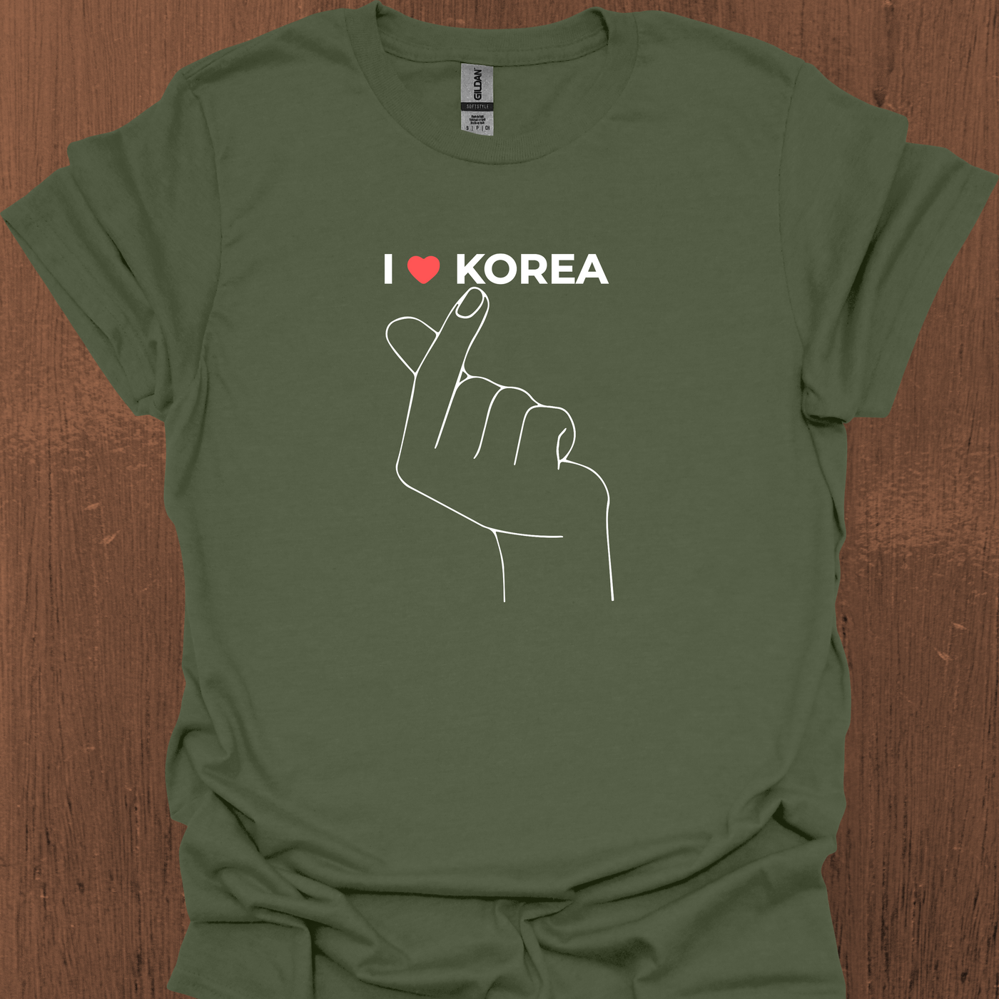 한국 러브 하트와 I HEART KOREA 티셔츠