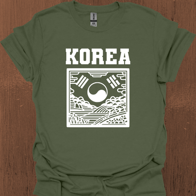 전통 한국 상징주의 티셔츠