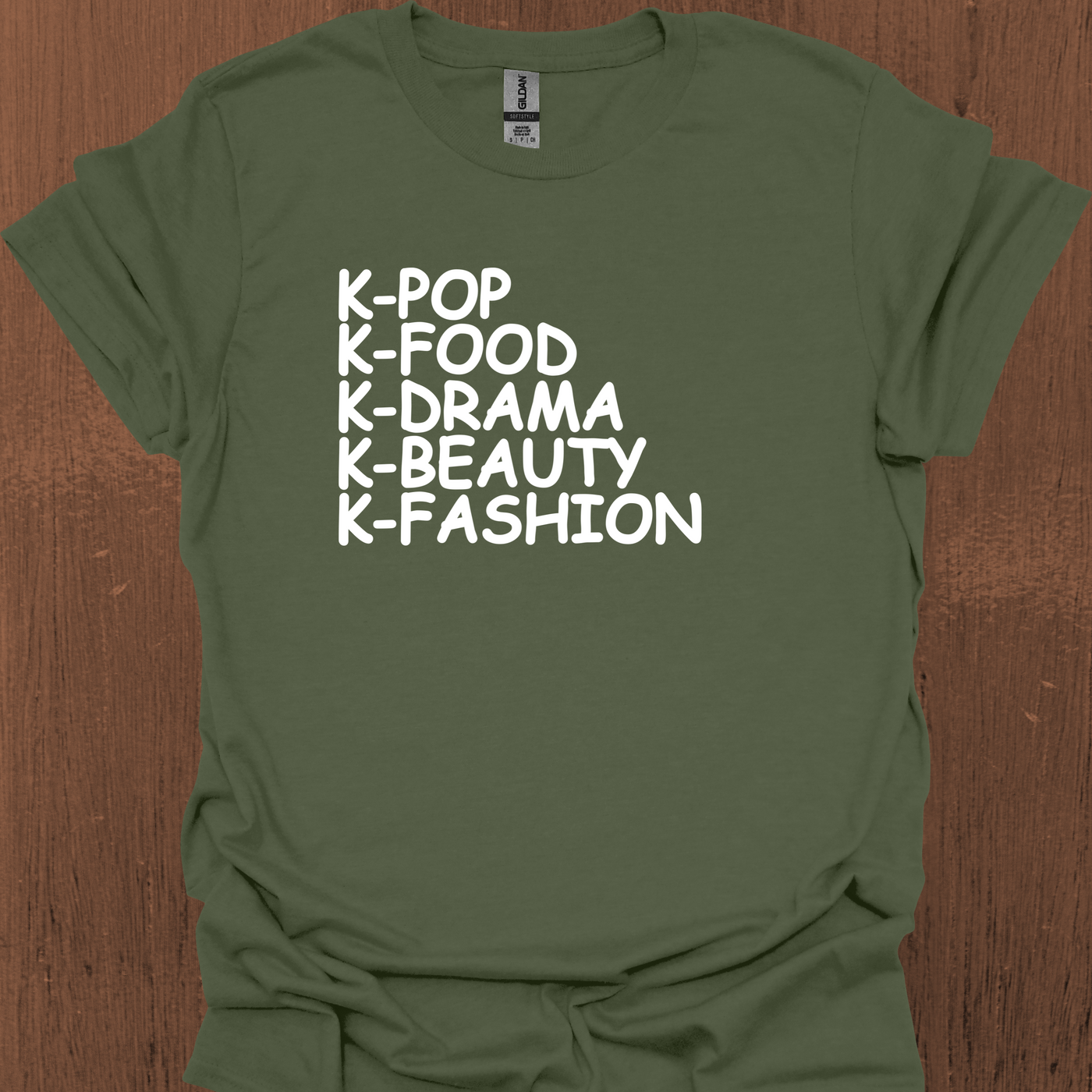 한국 K-POP K-FOOD K-DRAMA K-BEAUTY K-FASHION 티셔츠