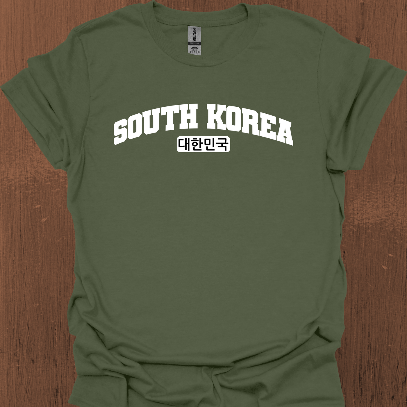 한국어가 들어간 South Korea Varsity 티셔츠