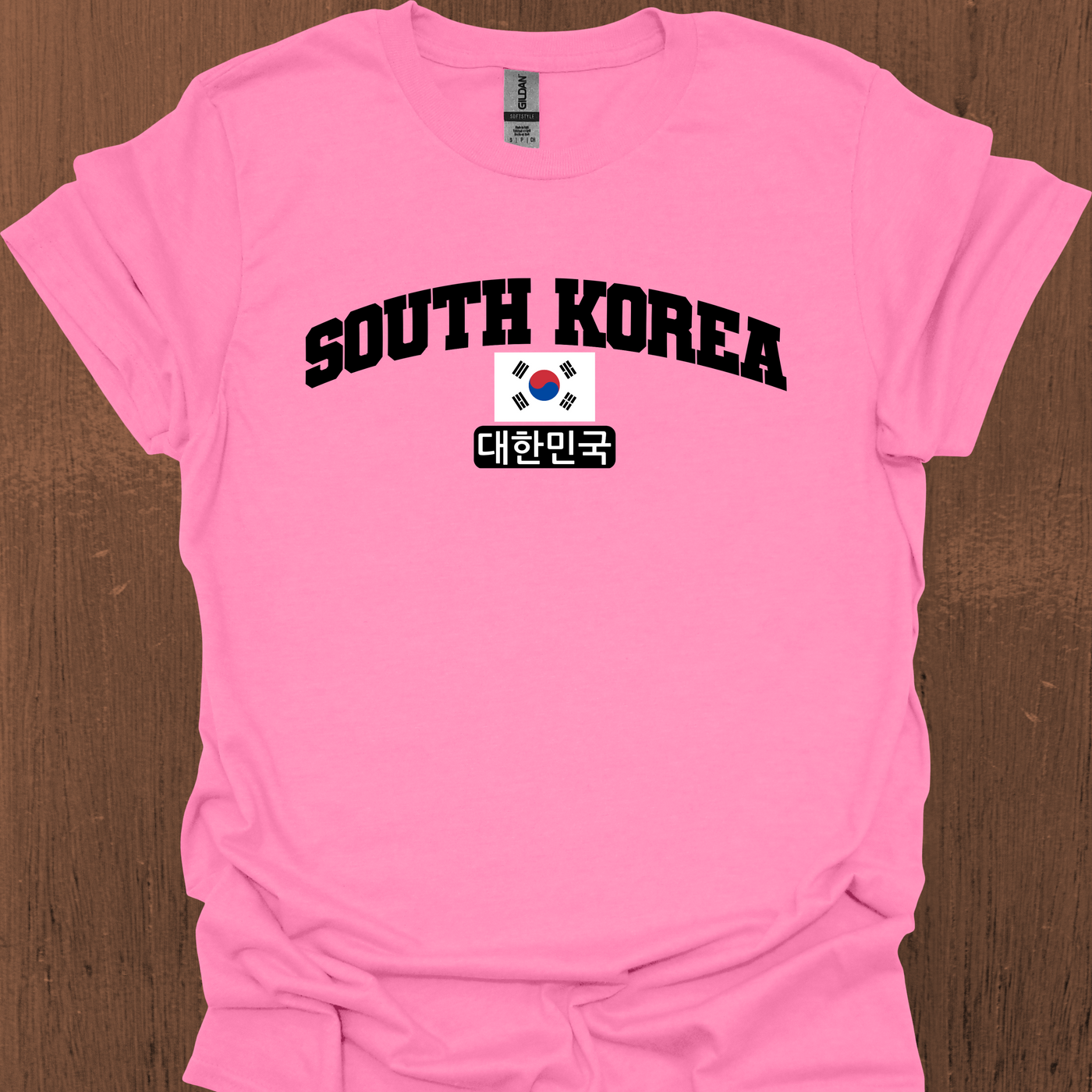 한국어와 국기가 있는 South Korea Varsity 티셔츠