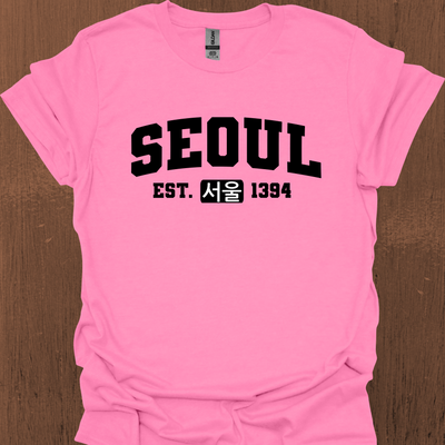 한국어 + 설립일이 적힌 서울 한국 대학 티셔츠
