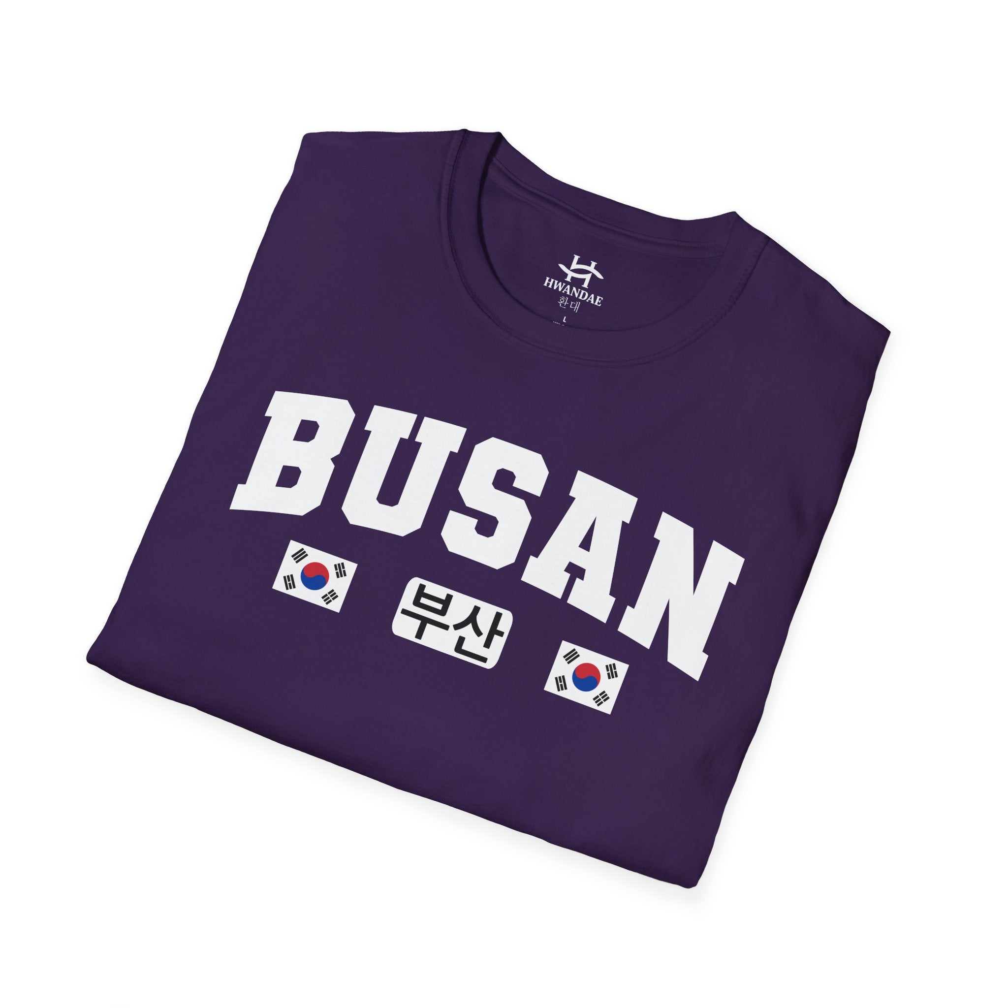 Busan Varsity T-Shirt with Korean and Flags