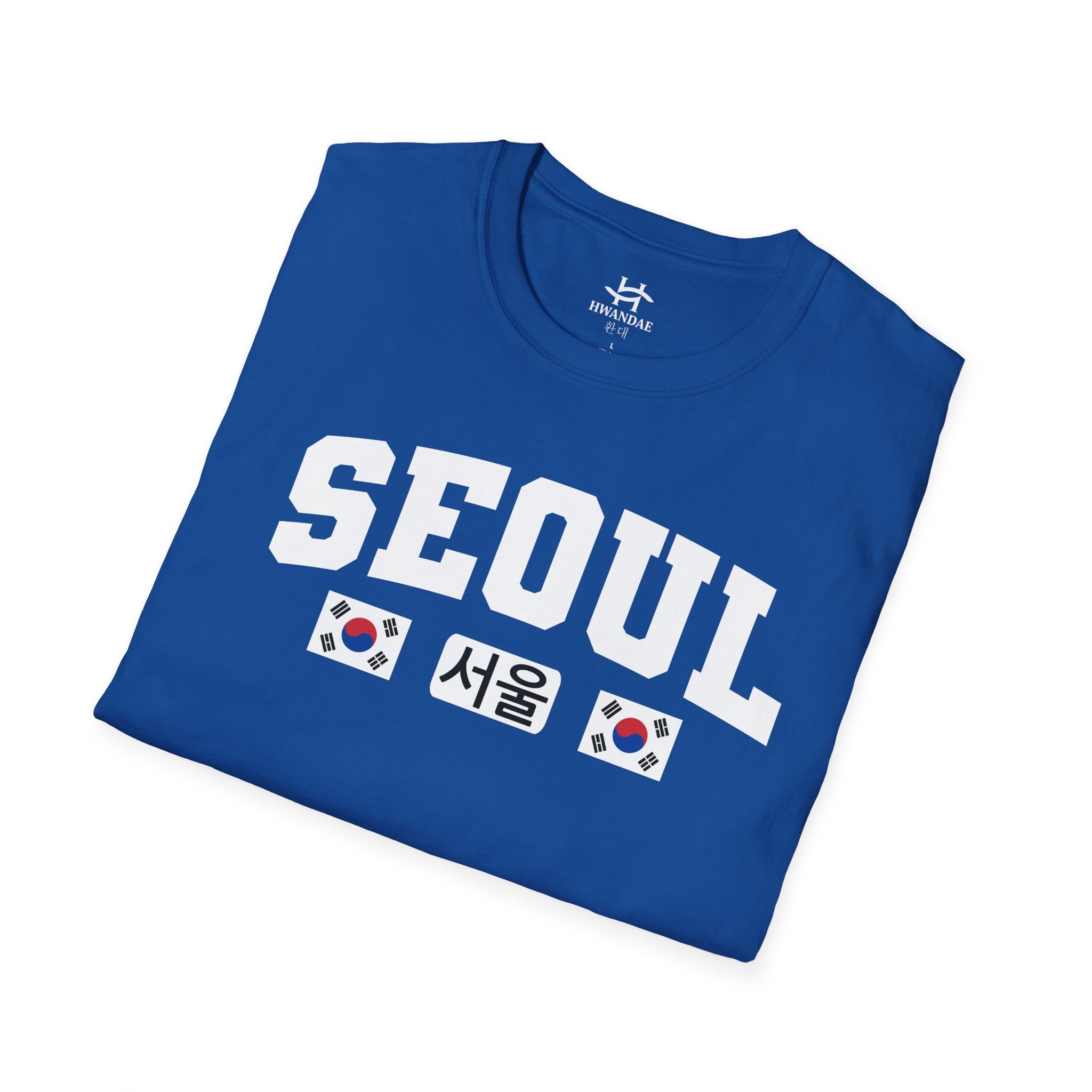 Seoul Varsity T-Shirt with Korean and Flags